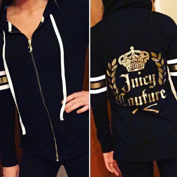 Juicy Couture Tops - Juicy couture Black zip up hoodie